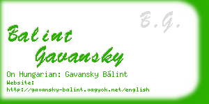 balint gavansky business card