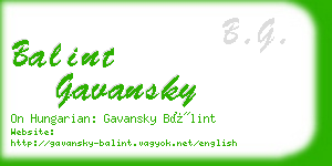 balint gavansky business card